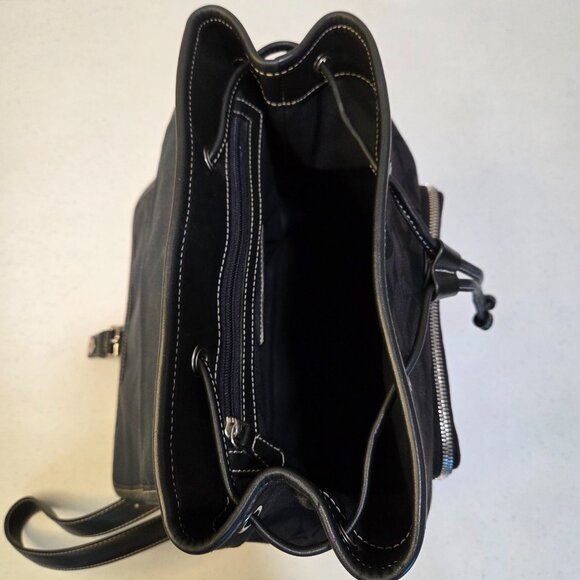 Coach Vintage Black Canvas Signature Monogram Back Pack - Picture 3 of 14